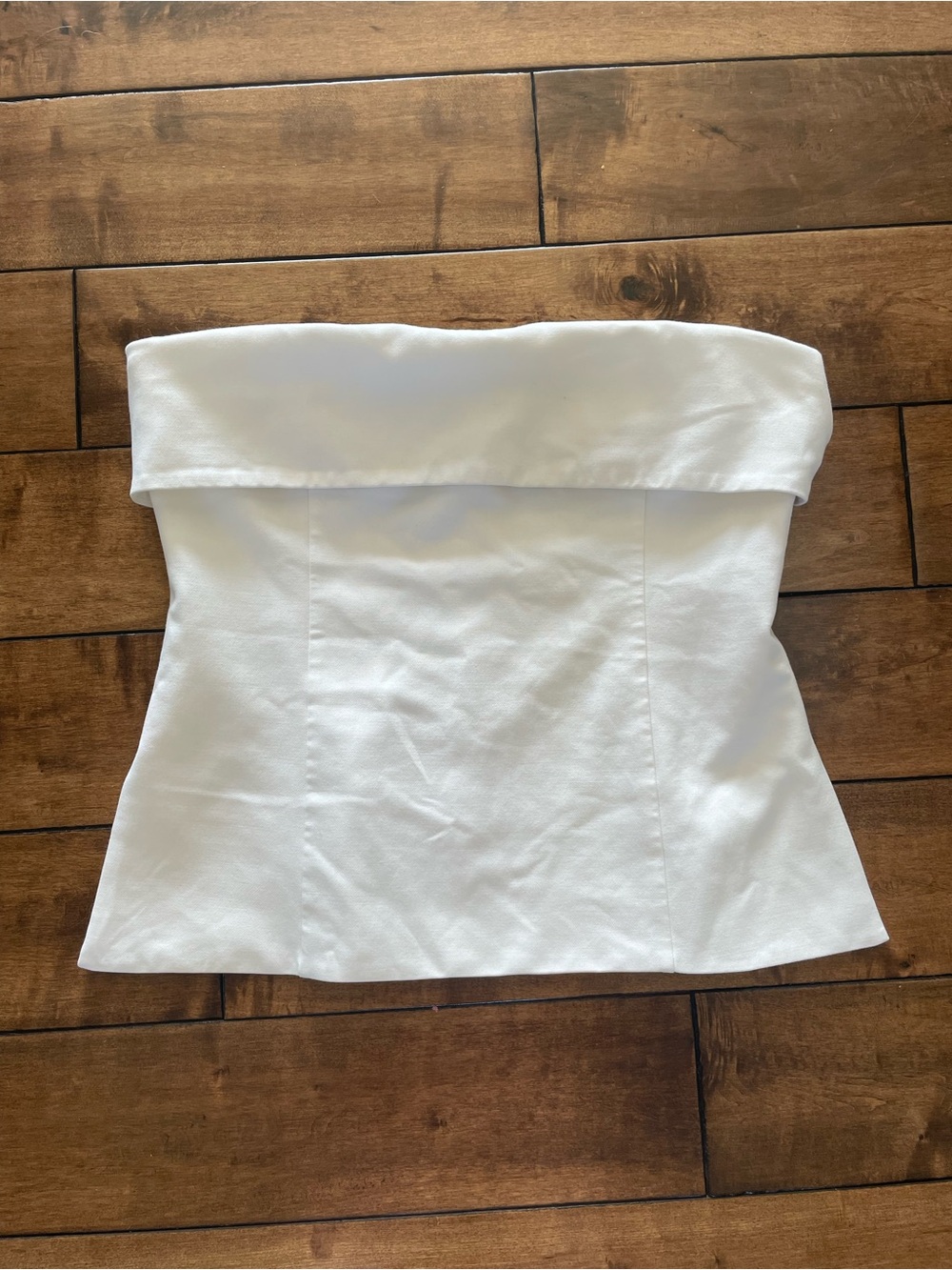 Babaton White Element Strapless Fold-Over Tube Top